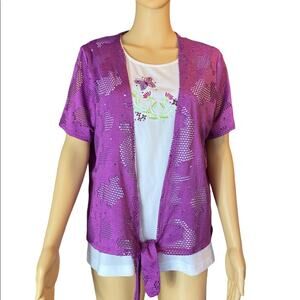 Women’s 2 pc. Tank and Cover-up Adrian Delafield Butterfly Size Large